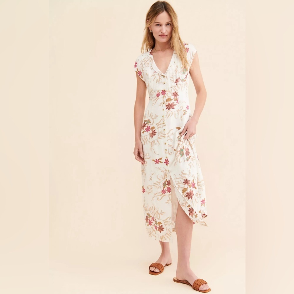 Free People Rosemary Printed Midi Dress